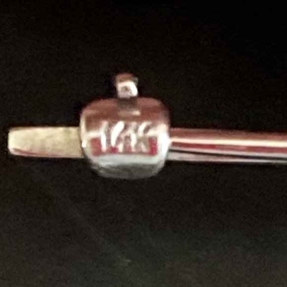 Antique pearl & diamond bar brooch in 14K white gold - Picture 3 of 4